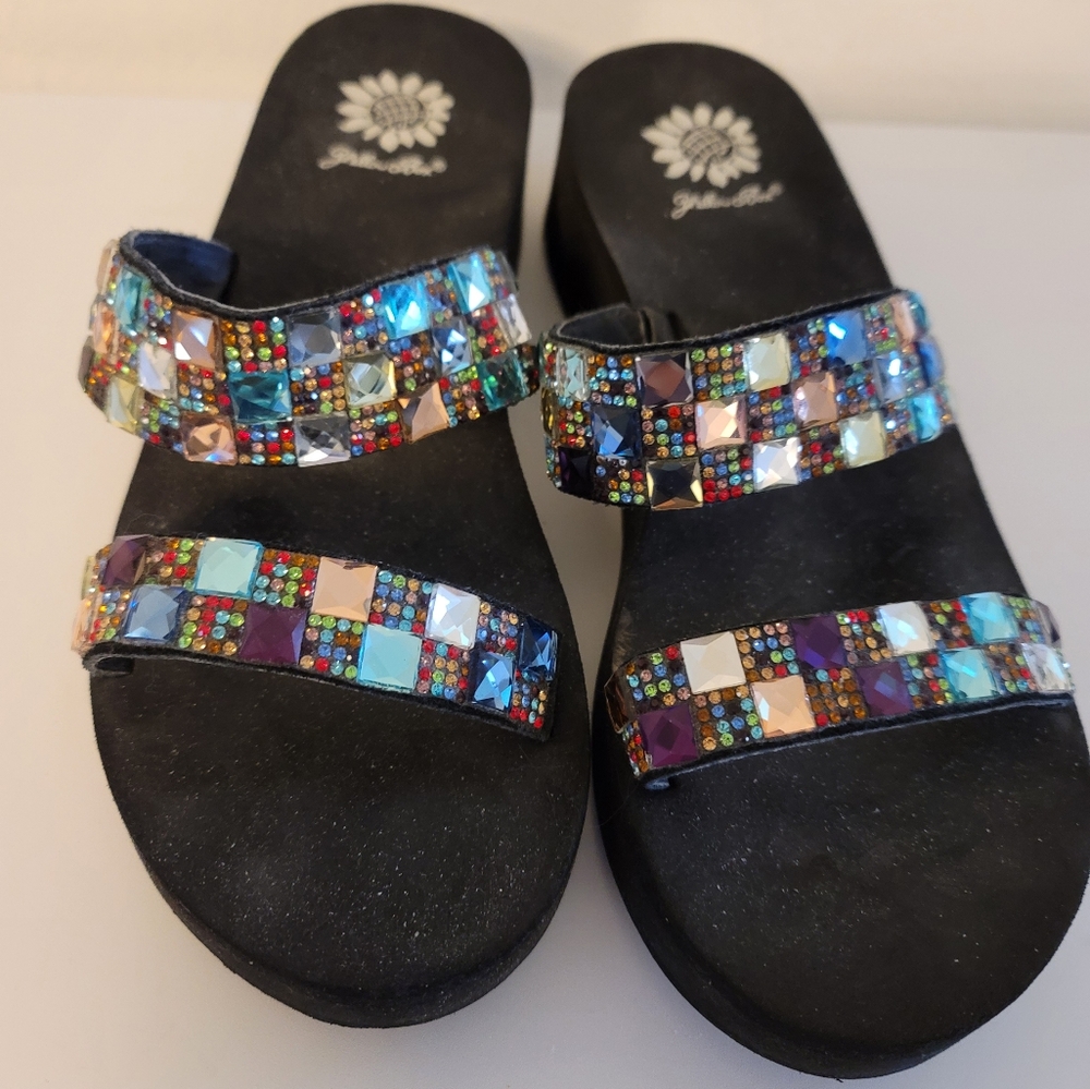 Yellow Box Multicolor Beaded Sandals